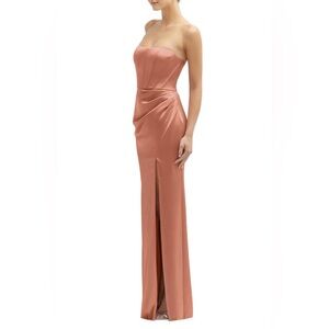 After Six Corset Strapless Charmeuse Gown